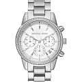Michael Kors Michael Kors Ritz MK6428  MK6428 кварцевые женские часы серебристый циферблат, браслет нержавеющая сталь — вид спереди