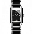 Rado Rado Integral Diamonds R20217712  R20217712 кварцевые женские часы черный циферблат, браслет сталь + керамические вставки — вид спереди