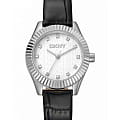 DKNY DKNY Chambers Glitz DK1L017L0015  DK1L017L0015 кварцевые женские часы белый циферблат, браслет кожаный — вид спереди
