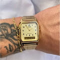 Casio Casio Collection AQ-230GA-9B кварцевые мужские часы часы крупный план золотой циферблата