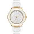 Anne Klein Anne Klein Diamond 5112GPWT  5112GPWT кварцевые женские часы  белый циферблат, браслет сталь + pvd + керамика — вид спереди