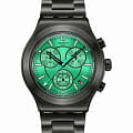 Swatch Swatch I New Chrono YVM407G  YVM407G кварцевые женские часы зеленый циферблат, браслет нержавеющая сталь с pvd-покрытием — вид спереди