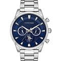 U.S. Polo Assn. U.S. Polo Assn Crossing USPA1055-02  USPA1055-02 кварцевые мужские часы синий циферблат, браслет нержавеющая сталь — вид спереди