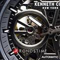 Kenneth Cole Kenneth Cole Automatic KCWGE0033502 механические мужские часы часы, крупный план черный циферблат