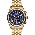 Michael Kors Michael Kors Lexington MK6206  MK6206 кварцевые женские часы синий циферблат, браслет нержавеющая сталь с pvd-покрытием — вид спереди