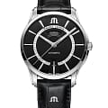 Maurice Lacroix Maurice Lacroix Pontos Day Date PT6358-SS001-332-2  PT6358-SS001-332-2 механические мужские часы черный циферблат, браслет кожаный — вид спереди