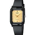 Casio Casio Collection LQ-142E-9ADF (LQ-142E-9A)  LQ-142E-9A кварцевые женские часы золотой циферблат, браслет пластик — вид спереди