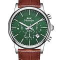 Slazenger Slazenger SL.09.2481.2.04  SL.09.2481.2.04 кварцевые мужские часы  зеленый циферблат, браслет кожаный — вид спереди