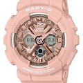 Casio Casio Baby-G BA-130-4A  BA-130-4A кварцевые женские часы розовый циферблат, браслет пластик — вид спереди