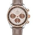 Omega Omega Speedmaster 38 324.28.38.50.02.002   32428385002002 механические женские часы  бежевый циферблат, браслет кожаный — вид спереди