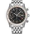 Breitling Breitling Navitimer Chronograph GMT 46 A24322121B1A1  A24322121B1A1 механические мужские часы черный циферблат, браслет нержавеющая сталь — вид спереди