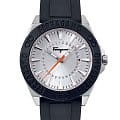 Salvatore Ferragamo Salvatore Ferragamo SFMQ00122  SFMQ00122 кварцевые мужские часы серебристый циферблат, браслет силикон — вид спереди