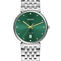 Rado Rado Florence Diamonds R48912773  R48912773 кварцевые мужские часы зеленый циферблат, браслет нержавеющая сталь — вид спереди