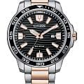 Citizen Citizen AW1524-84E  AW1524-84E кварцевые мужские часы черный циферблат, браслет нержавеющая сталь с pvd-покрытием — вид спереди