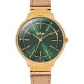 Lee Cooper Lee Cooper LC06337.175  LC06337.175 кварцевые женские часы зеленый циферблат, браслет кожаный — вид спереди
