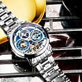 Stuhrling Stuhrling Luciano 371B.02 механические мужские часы часы, крупный план синий циферблат