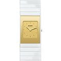 Rado Rado Ceramica R21710252  R21710252 кварцевые женские часы  золотой циферблат, браслет керамика — вид спереди