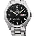 Orient Orient 3 Stars RA-AB0F13B  RA-AB0F13B механические мужские часы черный циферблат, браслет нержавеющая сталь — вид спереди