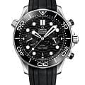 Omega Omega Seamaster Diver 300M 210.32.44.51.01.001 Diver 300m 21032445101001 механические мужские часы черный циферблат, браслет каучук — вид спереди