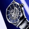 Mido Mido Multifort Skeleton Vertigo M038.436.11.041.00 механические мужские часы часы крупный план синий циферблата