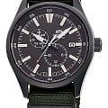 Orient Orient RA-AK0403N1  RA-AK0403N механические мужские часы черный циферблат, браслет нейлон — вид спереди