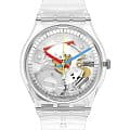 Swatch Swatch Clearly New Gent SO29K100-S06  SO29K100-S06 кварцевые мужские часы прозрачный циферблат, браслет пластик — вид спереди