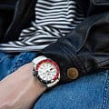 Seiko Seiko SRPF19K1,  япония мужские часы на браслете кожа + нейлон боковой вид