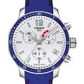 Tissot Tissot Quickste Chronograph Football T095.449.17.037.00 Quickster T0954491703700 кварцевые мужские часы белый циферблат, браслет силикон — вид спереди