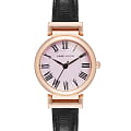 Anne Klein Anne Klein 2246PKBK  2246PKBK кварцевые женские часы  розовый циферблат, браслет кожаный — вид спереди