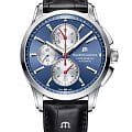 Maurice Lacroix Maurice Lacroix Pontos Chronograph PT6388-SS001-430-1  PT6388-SS001-430-1 механические мужские часы синий циферблат, браслет кожаный — вид спереди