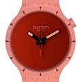 Swatch Swatch Big Bold Bioceramic SB03R100  SB03R100 кварцевые мужские часы красный циферблат, браслет силикон — вид спереди