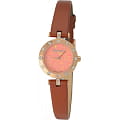 Romanson Romanson RL6A11QLR(PINK)  RL6A11QLR(PINK) кварцевые женские часы розовый циферблат, браслет кожа + текстиль — вид спереди