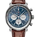 Breitling Breitling Navitimer B01 Chronograph 46 AB0137211C1P1  AB0137211C1P1 механические мужские часы синий циферблат, браслет кожаный — вид спереди