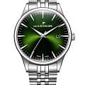 Jacques Philippe Jacques Philippe Planum JPQGS6613X6  JPQGS6613X6 кварцевые мужские часы  зеленый циферблат, браслет нержавеющая сталь 316l — вид спереди