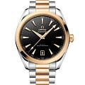 Omega Omega Seamaster Aqua Terra 220.20.41.21.01.001 Aqua Terra 22020412101001 механические мужские часы черный циферблат, браслет нержавеющая сталь + золото 18к — вид спереди