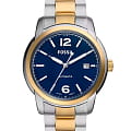 Fossil Fossil Heritage ME3230  ME3230 механические мужские часы синий циферблат, браслет нержавеющая сталь с ip-покрытием — вид спереди