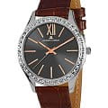 Jacques Lemans Jacques Lemans 1-1841ZF  1-1841ZF кварцевые женские часы серый циферблат, браслет кожаный — вид спереди