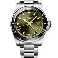 Longines Longines Hydroconquest GMT L3.890.4.06.6  L38904066 механические женские часы желтый циферблат, браслет нержавеющая сталь — вид спереди