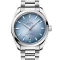 Omega Omega Seamaster Aqua Terra 220.10.38.20.03.004 Aqua Terra 22010382003004 механические мужские часы синий циферблат, браслет нержавеющая сталь — вид спереди