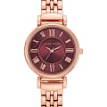 Anne Klein Anne Klein 2158BYRG  2158BYRG кварцевые женские часы бордовый циферблат, браслет сталь c pvd покрытием — вид спереди