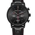 Maurice Lacroix Maurice Lacroix Eliros Chronograph EL1098-PVB01-310-1  EL1098-PVB01-310-1 кварцевые мужские часы  черный циферблат, браслет кожаный — вид спереди