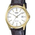 Casio Casio Collection MTP-1183Q-7ADF (MTP-1183Q-7A)  MTP-1183Q-7A кварцевые мужские часы белый циферблат, браслет кожаный — вид спереди