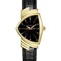 Hamilton Hamilton Ventura Quartz Gold Limited Edition H24311730  H24311730 кварцевые мужские часы черный циферблат, браслет кожаный — вид спереди