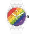 Swatch Swatch New Gent Biosourced SO29K701  SO29K701 кварцевые женские часы цветной циферблат, браслет силикон — вид спереди