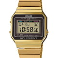 Casio Casio Collection A700WEG-9A  A700WEG-9A кварцевые мужские часы  черный циферблат, браслет нержавеющая сталь — вид спереди