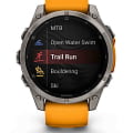 Garmin Garmin Fenix 8 47mm Amoled Sapphire Titanium Orange 010-02904-11 электронные мужские часы часы крупный план  циферблата