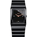 Rado Rado Ceramica Diamonds R21702722  R21702722 кварцевые женские часы черный циферблат, браслет высокотехнологичная керамика — вид спереди