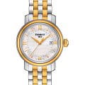 Tissot Tissot Bridgeport Lady T097.010.22.118.00 Bridgeport T0970102211800 кварцевые женские часы белый циферблат, браслет сталь c pvd покрытием — вид спереди