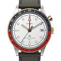 Timex Timex Waterbury Traditional GMT TW2U99100  TW2U99100 кварцевые мужские часы белый циферблат, браслет кожаный — вид спереди