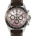 Jacques Lemans Jacques Lemans 1-1836D  1-1836D кварцевые мужские часы розовый циферблат, браслет кожаный — вид спереди
